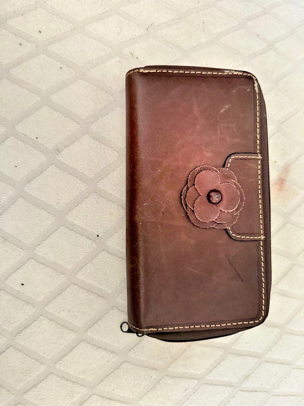 Brown Zip-Around Wallet